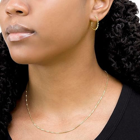 Yellow Gold Plated Spike Tube Half Hoop Earrings