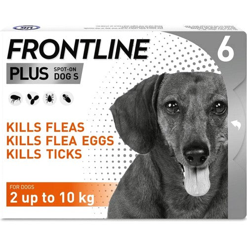 Frontline Spot On Plus Small Dog (2-10 kg) Flea Tick Treatment 1, 3, 6 Pipette)