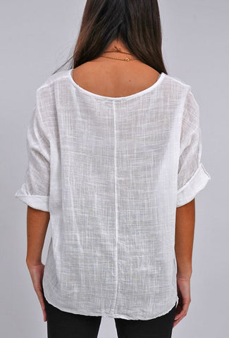 Plain Necklace Cotton Top