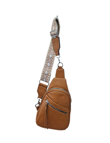 Aztec Print Fronts Zip Shoulder Bag