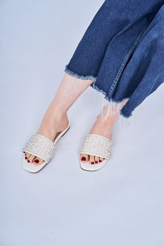 Rhinestone Geometric Pattern Flat Slider