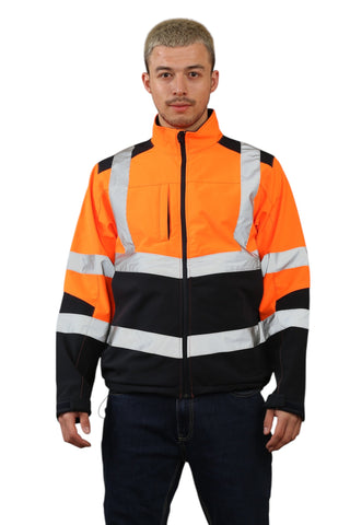 High Vis Softshell Jacket Orange/Navy