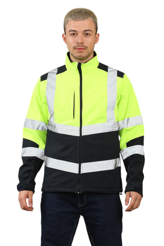 High Vis Softshell Jacket Yellow/Navy