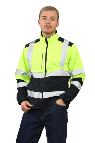 High Vis Softshell Jacket Yellow/Navy