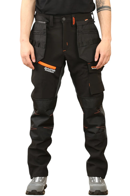 Men's Waterproof Softshell cargo Workwear Trousers Removeable Pockets