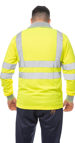 High Vis Long Sleeve Shirt - Yellow/Grey