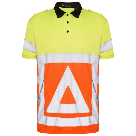 Men Hi Viz Short Sleeve Polo Shirts - Yellow