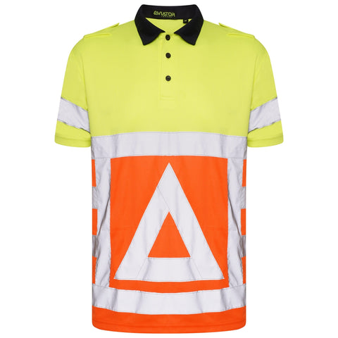 Men Hi Viz Short Sleeve Polo Shirts - Yellow