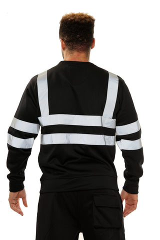 Hi Vis EN ISO 20471 Class 3 Black Sweatshirt