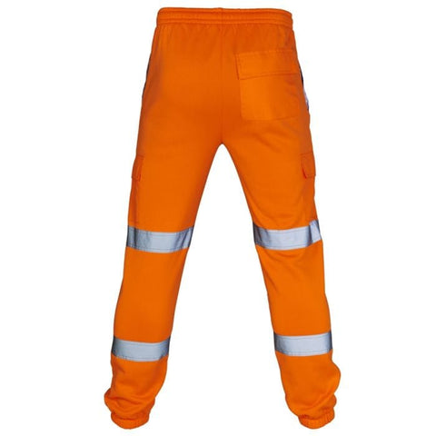 Men's Hi Vis Fleece Jogging Bottom Trouser - Orange