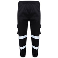 Hi Vis Safety Gray Stripe Black Trouser