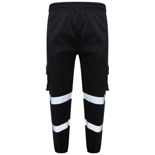 Hi Vis Safety Gray Stripe Black Trouser