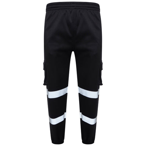Hi Vis Safety Gray Stripe Black Trouser