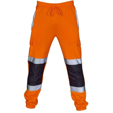 Men's Hi Vis Fleece Jogging Bottom Trouser - Orange