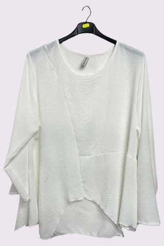 Plain Asymmetrical Oversized Top