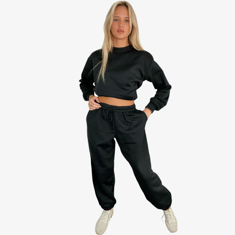 Women's Cozy Fleece Lined Lounge Tracksuit Set
