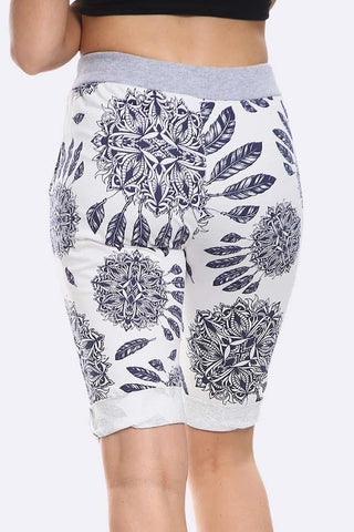 Italian Mandala Dreamcatcher Print 3/4 Trousers