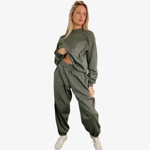 Women's Cozy Fleece Lined Lounge Tracksuit Set