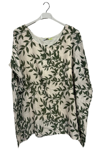 Leaf Print Tunic Cotton Top
