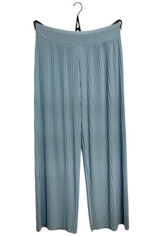 Pleated Elasticated Waistband Wide Leg Trousers