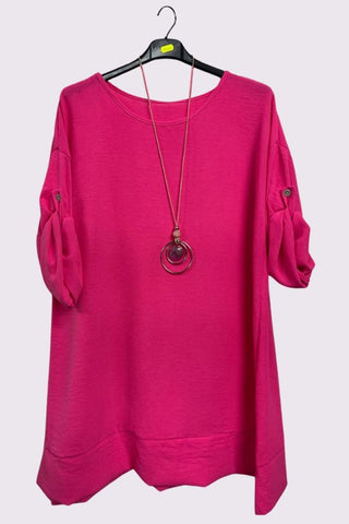 Plain Textured Button Up Seleeves Top