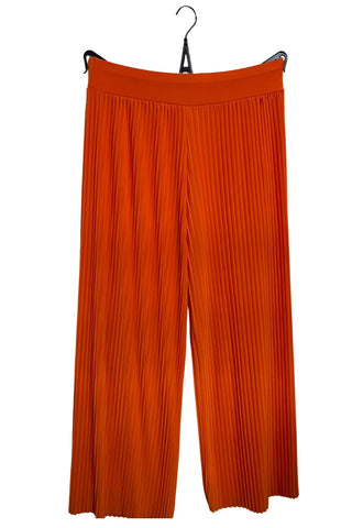 Pleated Elasticated Waistband Wide Leg Trousers