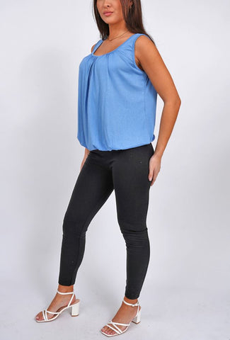 Plain Elasticated Hem Top