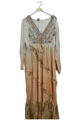 Floral Sequin Cinched Waist With Tie Detail Dress