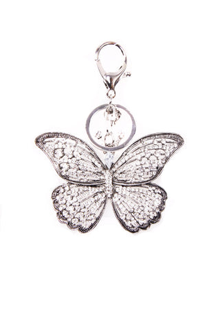 Butterfly Diamante Chunky Keyring