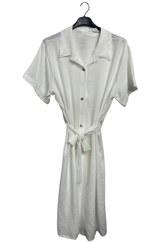 Plain Belted With A Tie-Up Design Dress