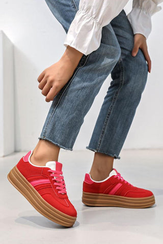 Two Tone Lace Up Sneakers