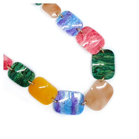 3D Rectangles In A Chain Necklace