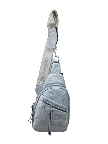 Aztec Print Fronts Zip Shoulder Bag