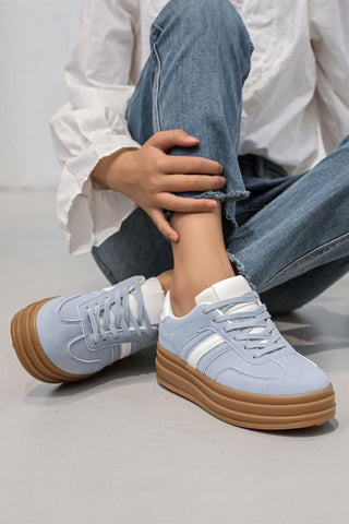 Two Tone Lace Up Sneakers