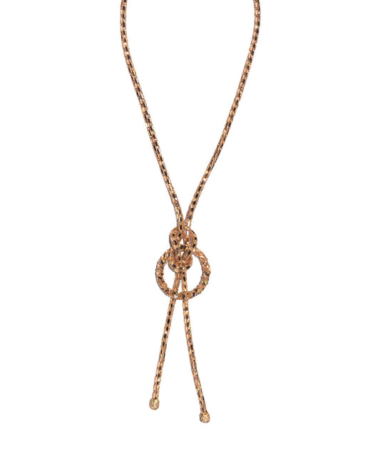 Sparkle knot hoop detail tassel Long necklace