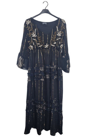 Intricate Floral Embroidery Vintage Inspired Bohemian Dress
