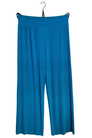 Pleated Elasticated Waistband Wide Leg Trousers