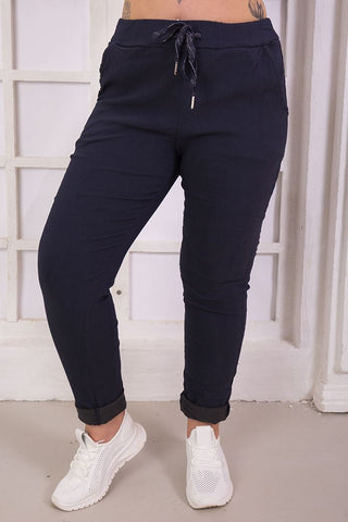 Plain Glitter Drawstring Trouser