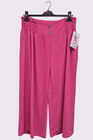 Plain Elasticated Waistband Wide Leg Trousers