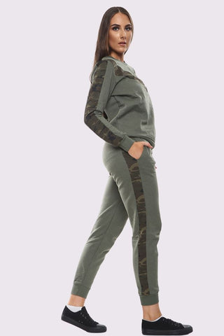 Camouflage Print Side Panel Loungewear