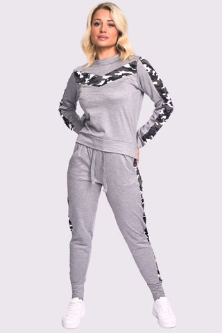 Camouflage Print Side Panel Loungewear
