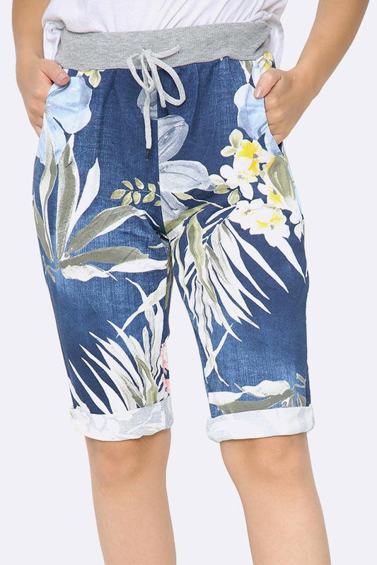 Italian Tropial Print 3/4 Trouser