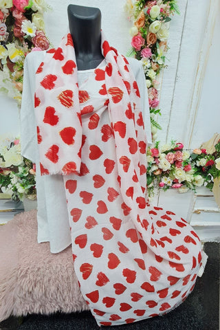 Heart Print Scarves