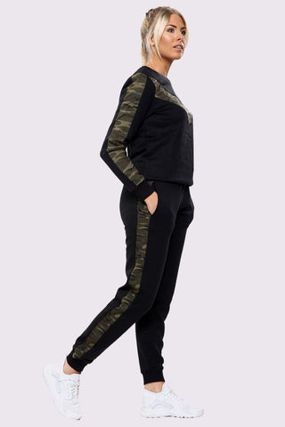 Camouflage Print Side Panel Loungewear