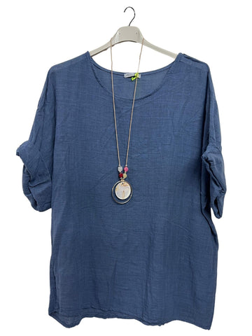 Plain Necklace Cotton Top