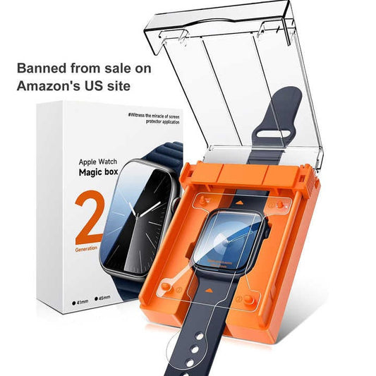 Full Glue HD Tempered Glass Screen Protector – Auto-Alignment & Dust-Free for Apple Watch Series