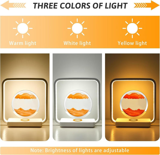 Modern LED Desk Lamp with Wireless Charger – Stylish Square Frame & Soft Ambient Lighting