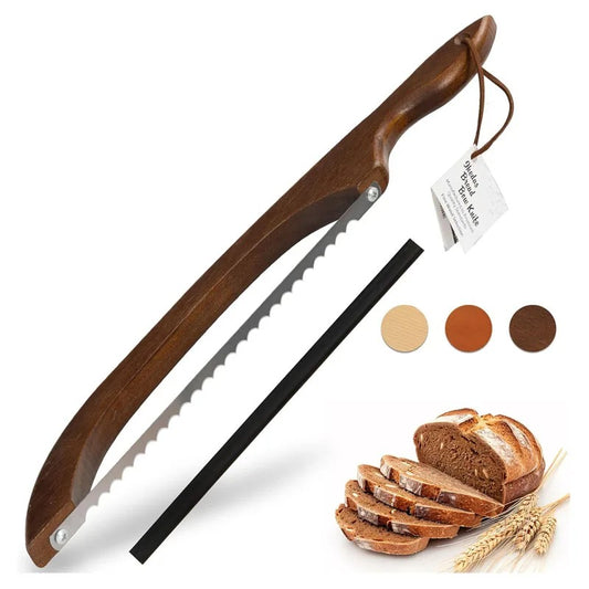 Wooden Bread Slicer for Homemade Bread,Bagels, Baguettes and More