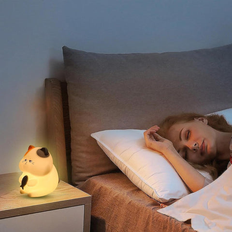 Adorable Cat LED Night Lamp with Fish – Cute and Soothing Light for Kids and Home Décor
