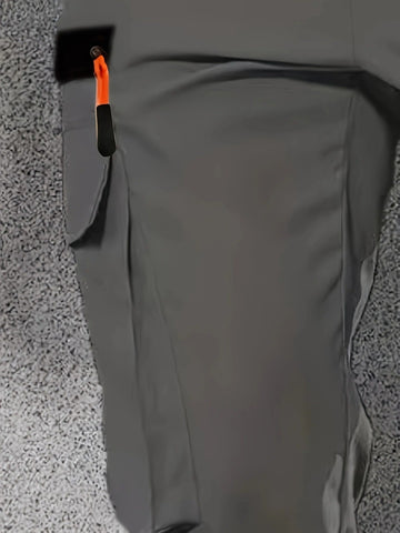 Men's Olive Green Cargo Pants – Straight-Leg, Zipper Pockets, Non-Stretch, Ideal for Spring & Fall Workwear